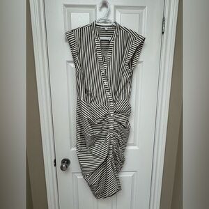 Veronica Beard Green and White Asymmetrical Dress